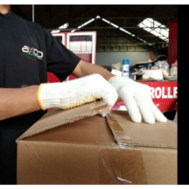Sarung Tangan Tukang merk KONGGO / Glove Bintik Kuning / Glove Bintik Hitam