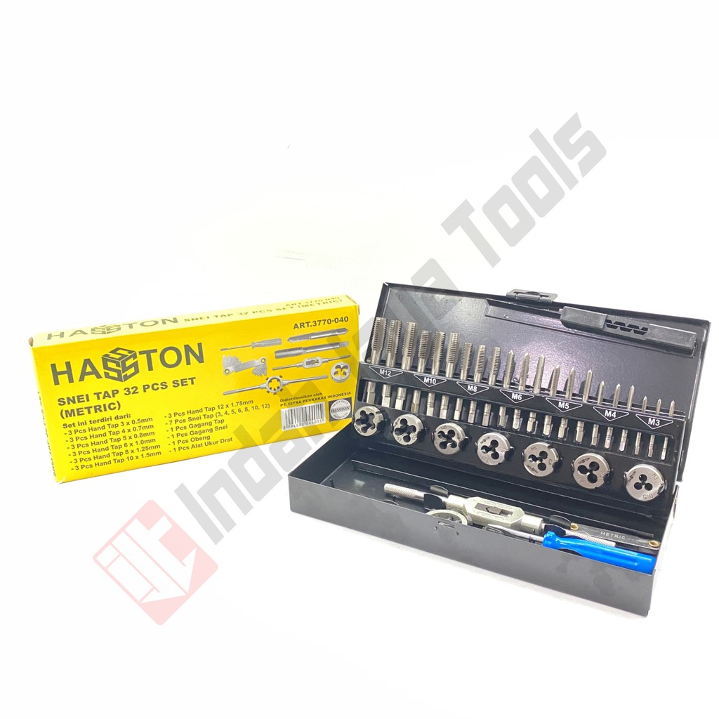 HASSTON Tap and Dies Set 32 Pcs - Alat Snai Tap Ulir Baut Senai