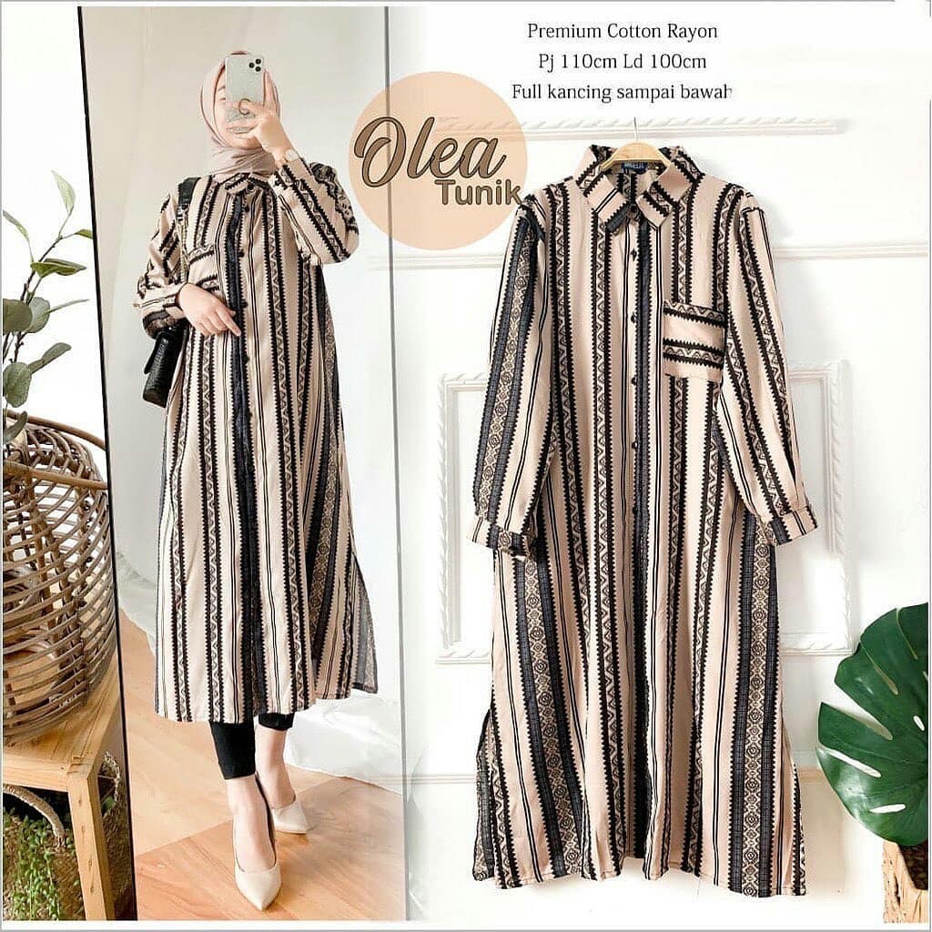 Olea Tunik Luxury Tunik Homey Atasan Viscose Premium Pakaian Wanita Pakaian Muslim