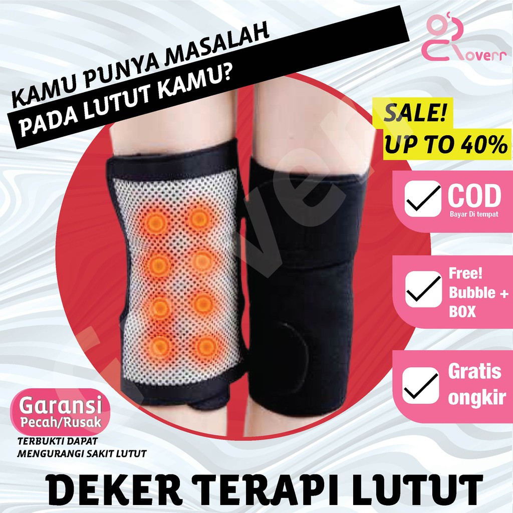 Sabuk Alat Deker Terapi Pemanas Lutut Knee Pads Magnetic Support SEPASANG