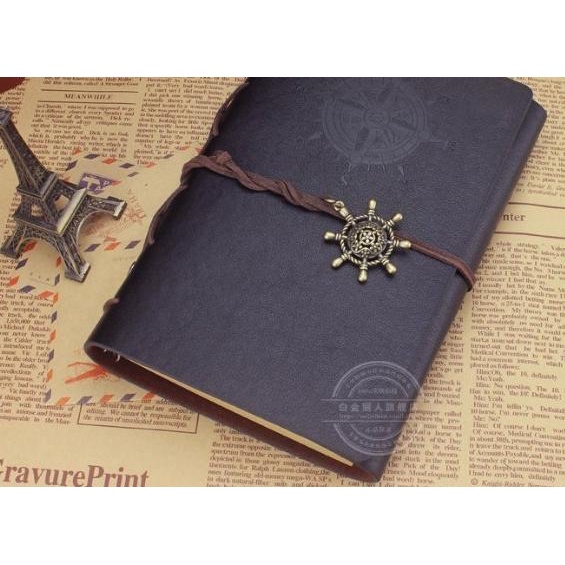 

۞ Buku Catatan Binder Kulit Retro Pirate / binder / note book / mewah - coffe ➶