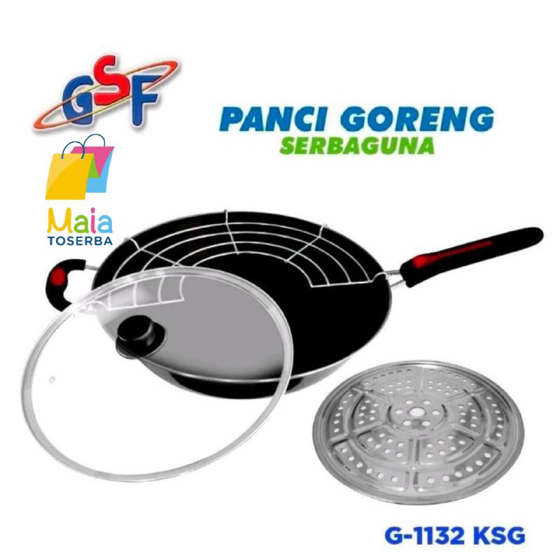 [MT] PANCI WAJAN GORENG PENGGORENGAN SERBAGUNA TEFLON TUTUP KACA GSF KODE 1132