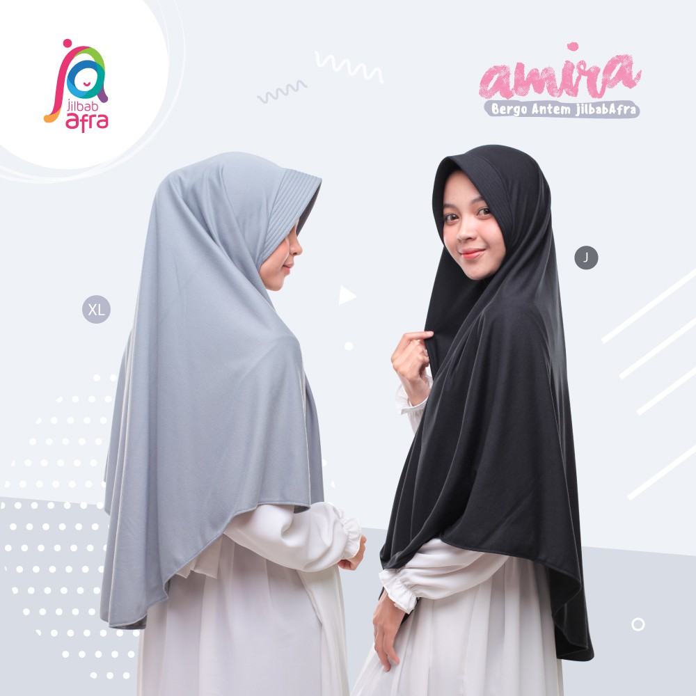 Bergo Amira Ukuran Jumbo Antem Jilbab Afra Original Hijab Instan Size Jumbo