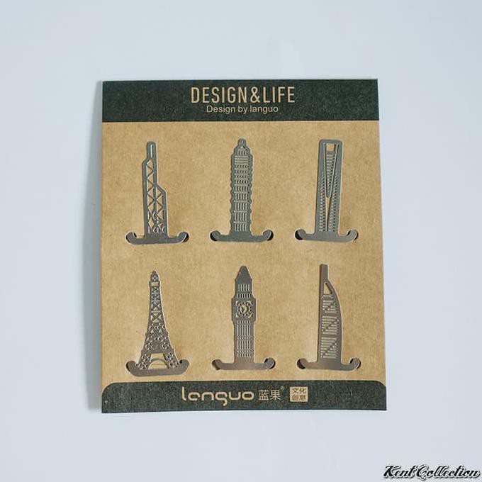 

BEST SELLER PROMO Famous Building Metal Bookmark Set / Klip Kertas Pembatas Buku TERJAMIN