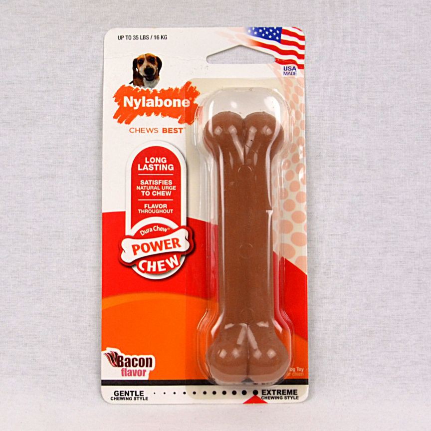 

NYLABONE Mainan Anjing Durachew Bacon Flavor WOLF