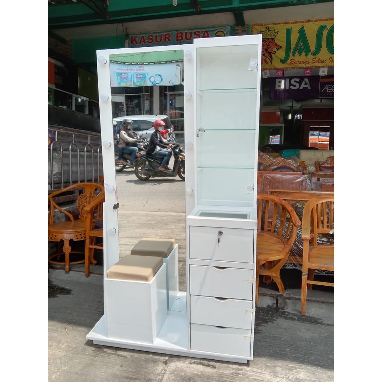 *GRATIS ONGKIR* Meja Rias Modern Meja Rias Putih Meja Rias Full Kaca Meja Rias Lampu Meja Rias Duco 