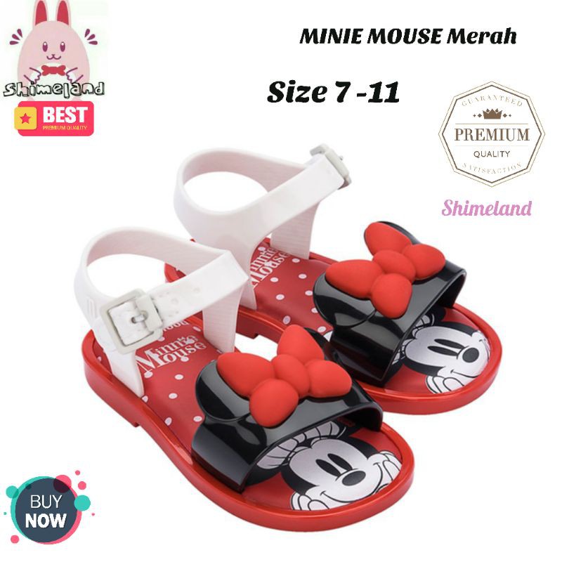 Mini Melissa Looks Like Mickey Dan Minnie Mouse Jelly  Shoes