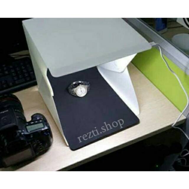 Mini Studio Foto Box Lipat - Portable Dengan Lampu LED - Light Box Photo Booth Kecil