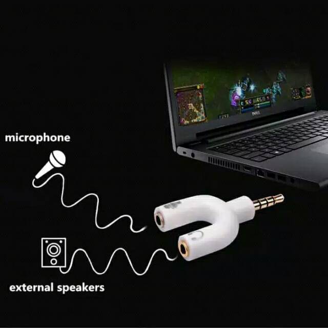 Audio Spliter U Shape Aux 2 in 1 3.5mm - Connector Male Female