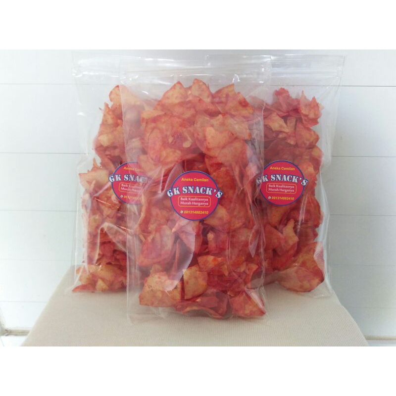 

Kripik Singkong Balado Enak Renyah Lengket (perbungkus)