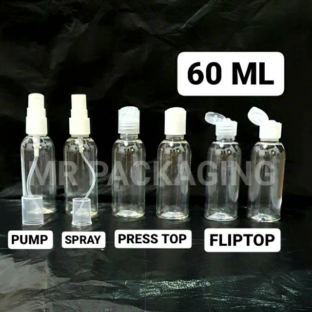 Botol 60ml + Tutup Fliptop Presstop Spray Pump Presson Sprey Pamp Threatment Press top Press on