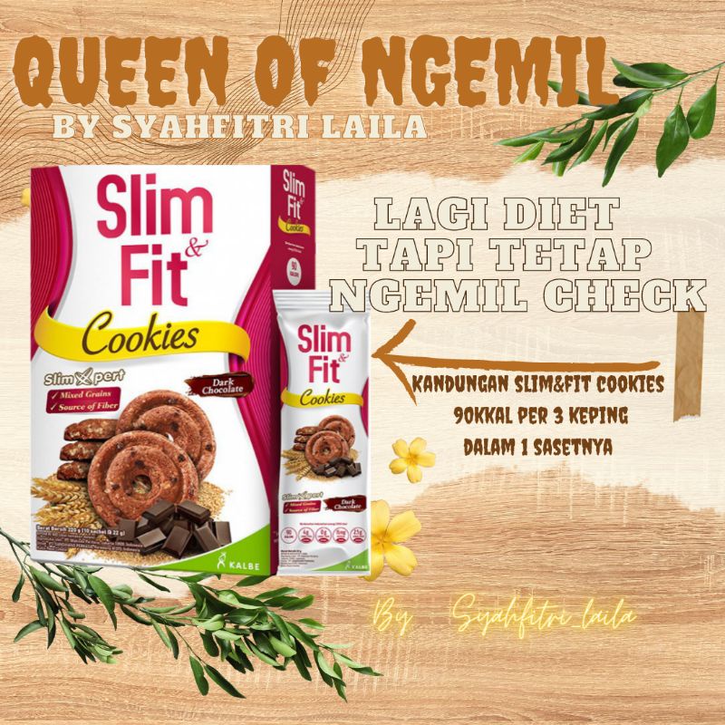 

Queen of ngemil slimfit slim&fit Diet cookies dark chocolate raisin cinamon 22gr