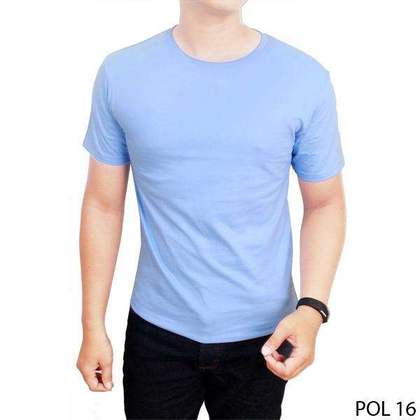 Kaos Polos Biru Muda Katun Combed - POL 16