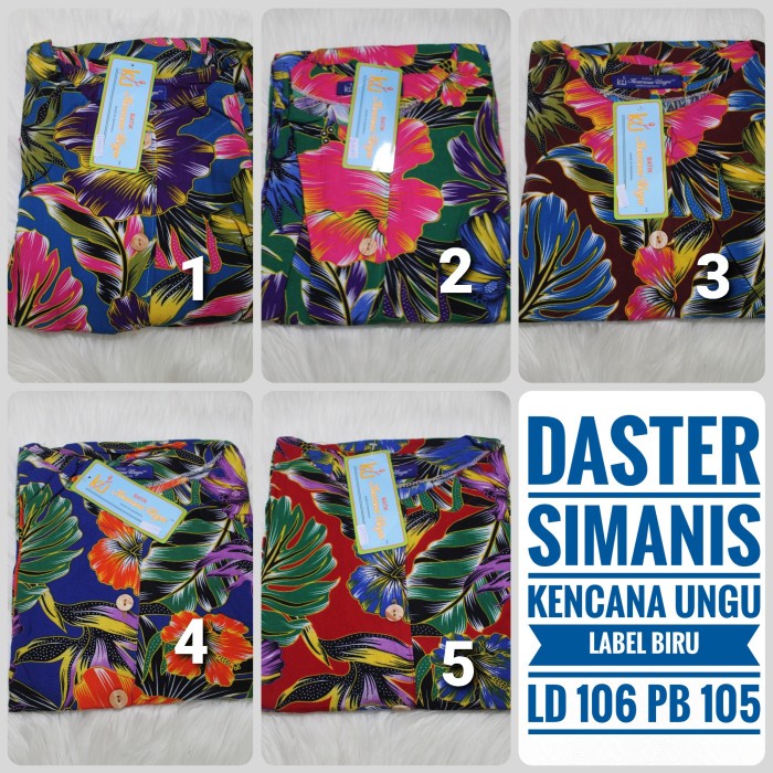 Daster SiManis Kencana Ungu Label Biru Daster Batik Kencana Ungu