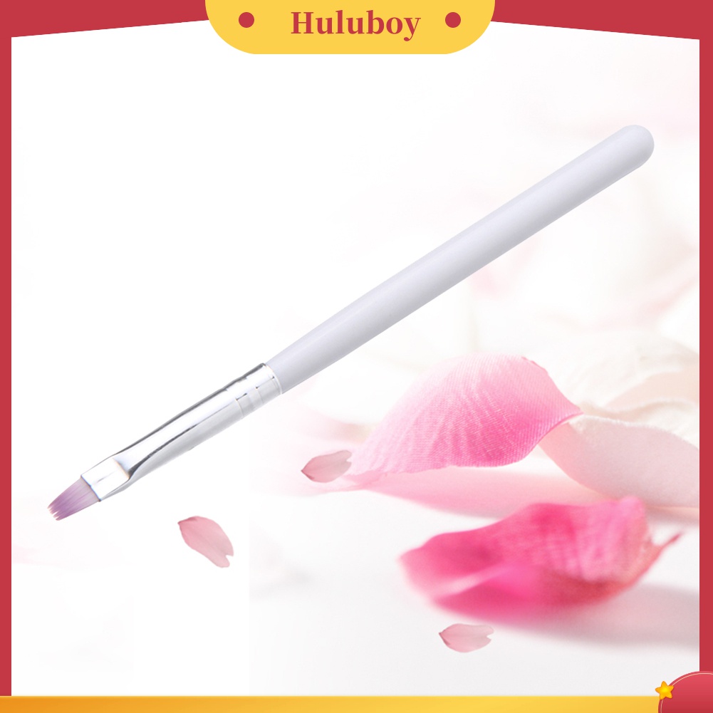 Huluboy Huluboy♡ Brush Pen Nail Art Kepala Flat Untuk Menggambar Desain Manicure DIY