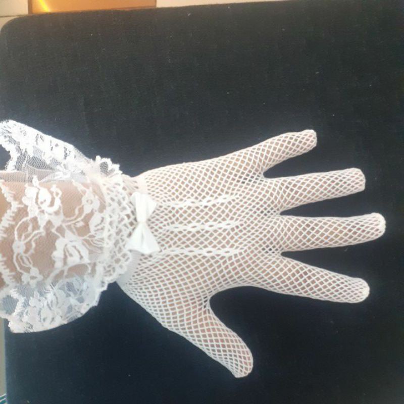 Sarung Tangan Jala Pengantin Pendek- Gloves Pesta wedding