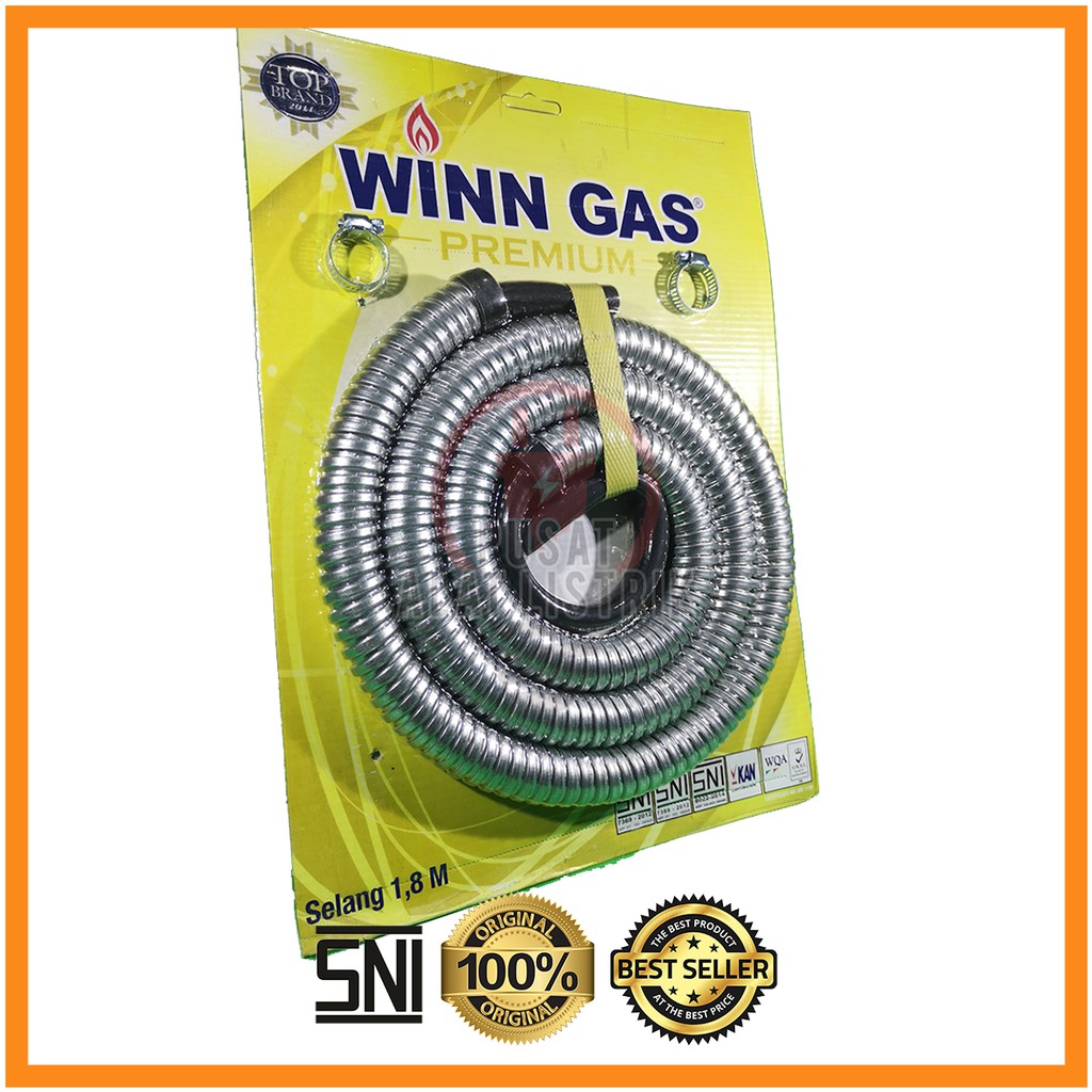 SELANG GAS WINN GAS 1.8M / 1.8 METER WIN GAS LPG PREMIUM SNI SELANG GAS LPG KOMPOR REGULATOR