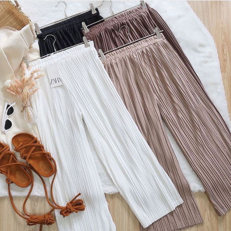 Celana Kulot Plisket Zara Premium