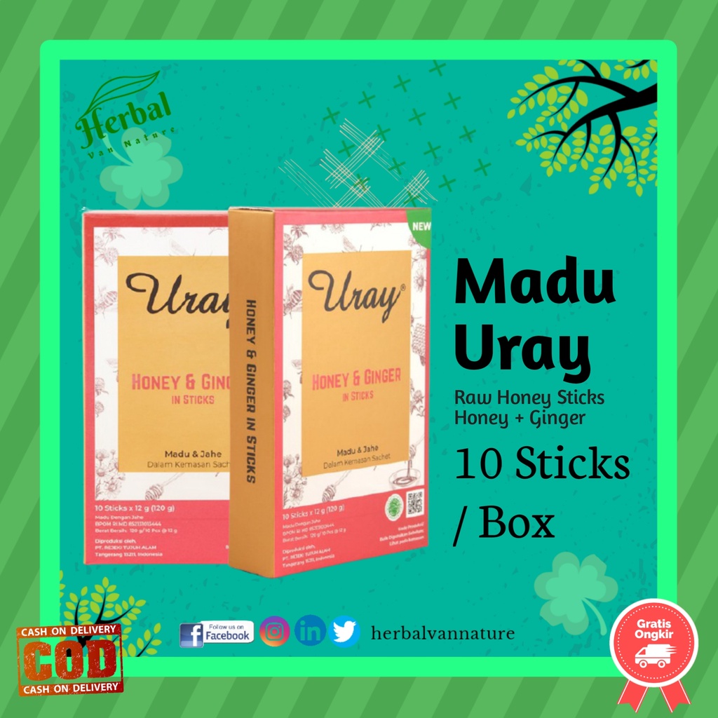 

Madu Uray Honey Stick Sachet - Ginger - Madu Murni - Madu Hutan - Madu Asli Organik