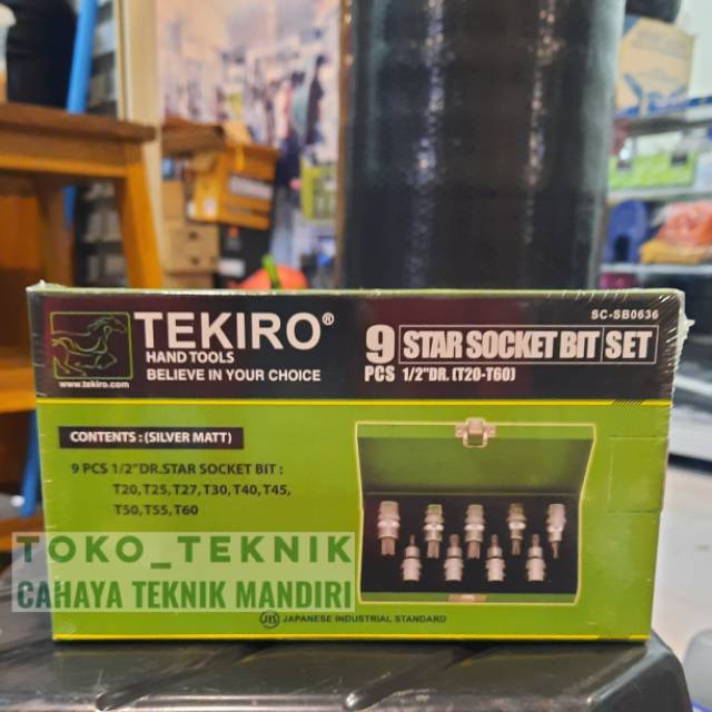 mata kunci sok L bintang set 9 pcs square 1/2" TEKIRO
