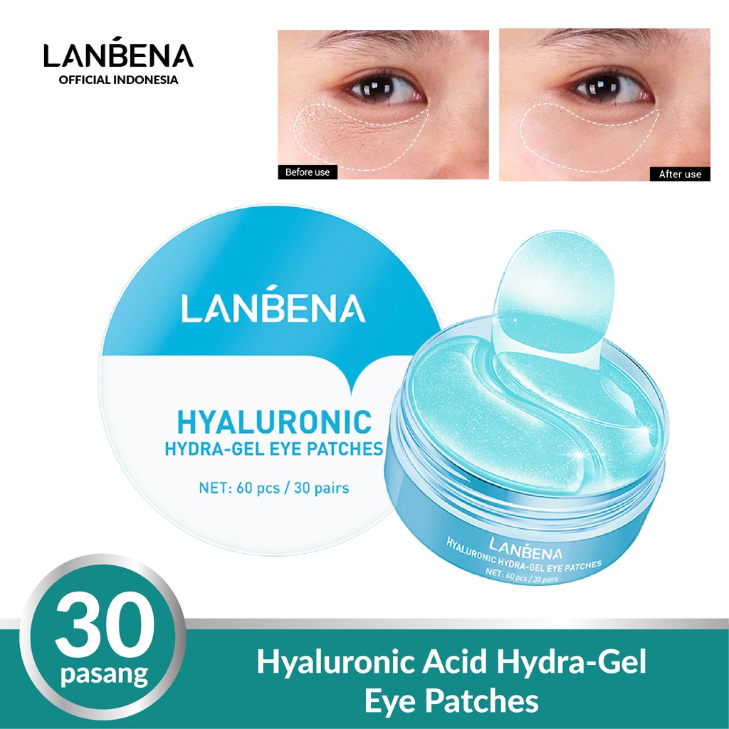 LANBENA EYE PATCH / EYE MASK ( ROSE HYDRA / HYALURONIC ACID / VIT C / BLACK PEARL ) ISI 60 PC