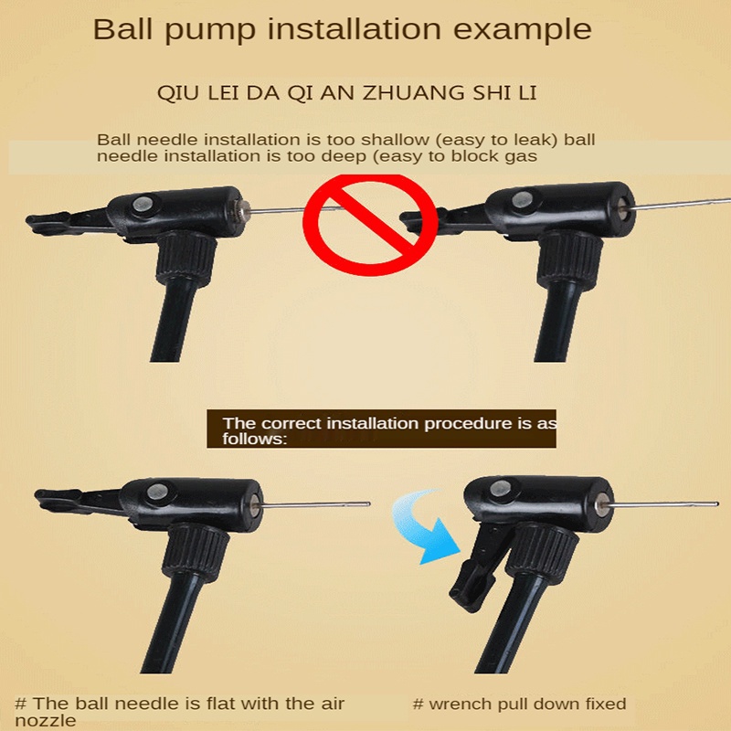 (1 Set Pompa Angin Manual Mini Portable Dengan Adapter Jarum Untuk Ban Sepeda / Bola Sepak / Basket