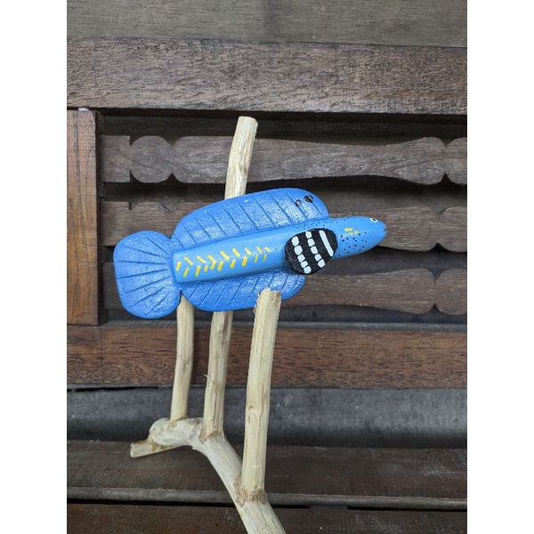 Patung Ikan Channa Blue Pulcra