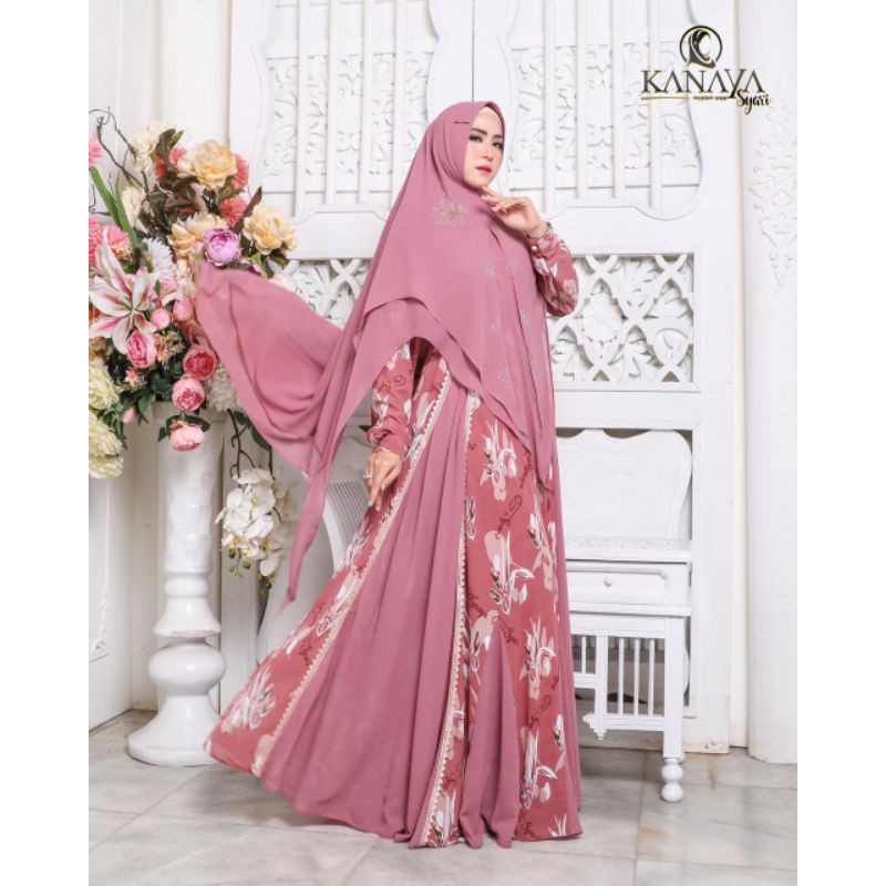 GAMIS MAHIRA SYARI ORI BY KANAYA/ KANAYA SET HIJAB  -GAMIS CERUTY PRINTING