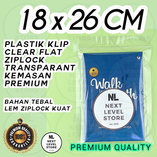 Plastik Klip CLEAR FLAT 18x26 cm Ziplock Kemasan Transparant Premium