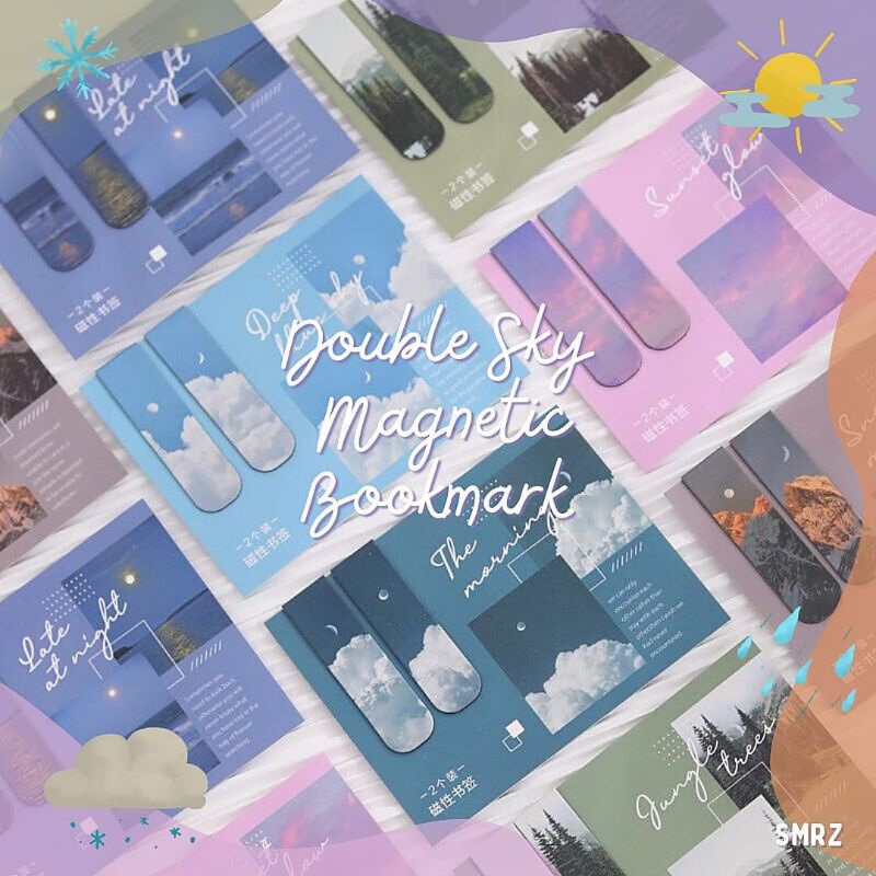

Double Magnetic Sky Bookmark - Pembatas Buku Magnet Tema Langit Aesthetic isi 2 pcs