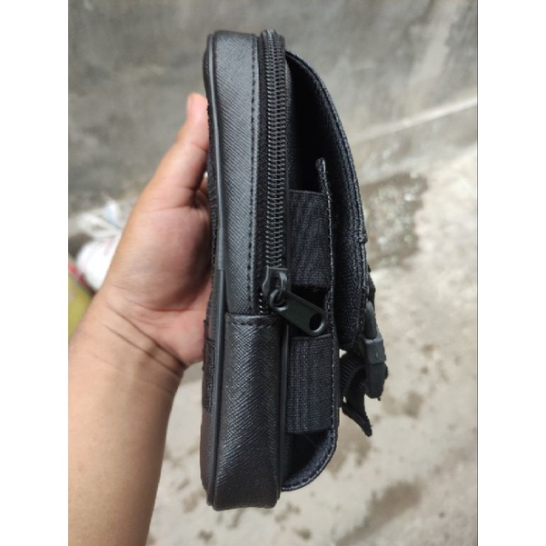 Sarung Tempat Hp Pinggang Tas Dompet Handphone Pinggang Doble Slot Pouch hp Pria