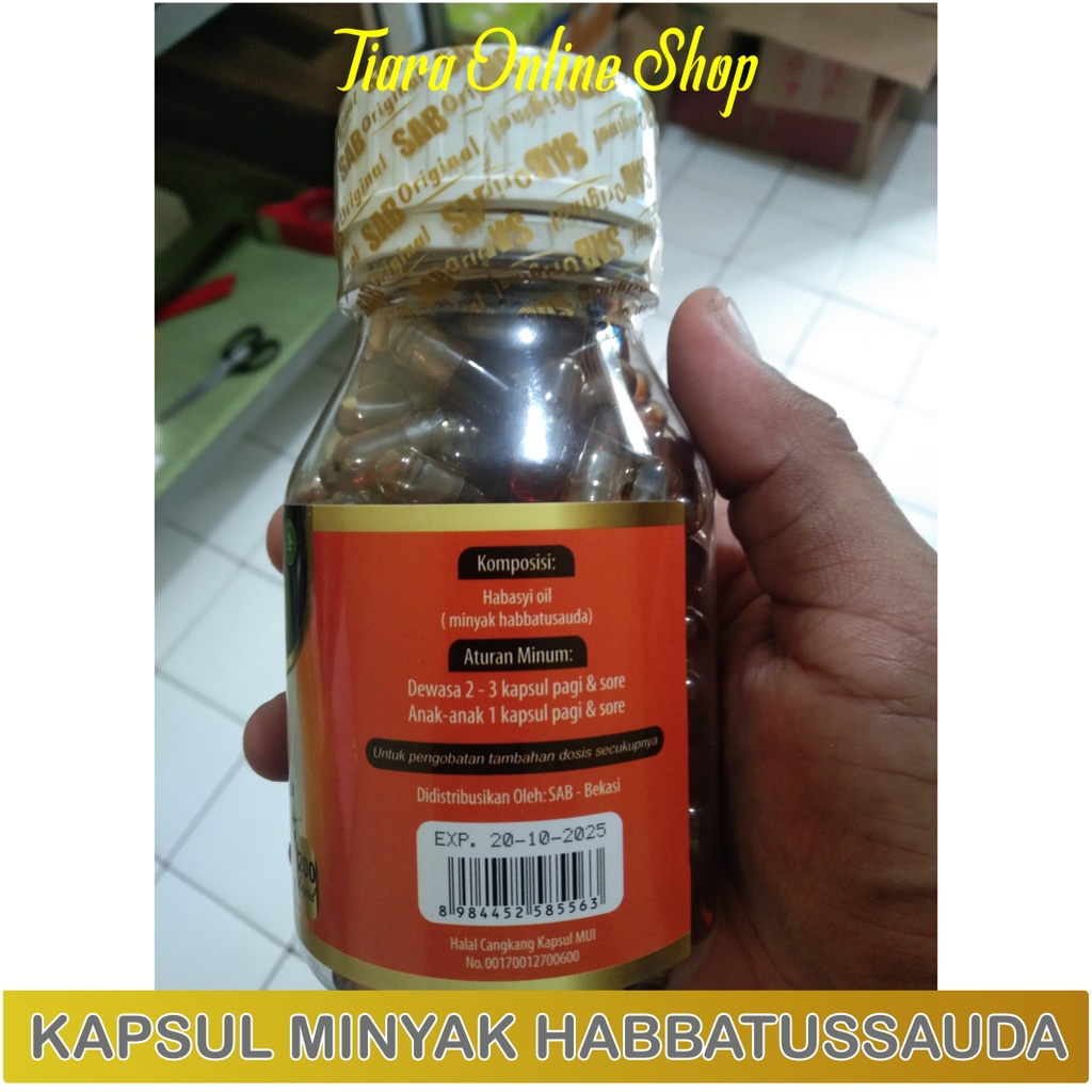 Kapsul Minyak Habbatussauda Habbats  Jintan Hitam Original 200 kapsul bonus jahe 1 sct