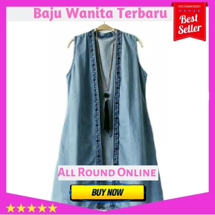 Outer Wanita Long Outer Jeans Outerwear Jeans