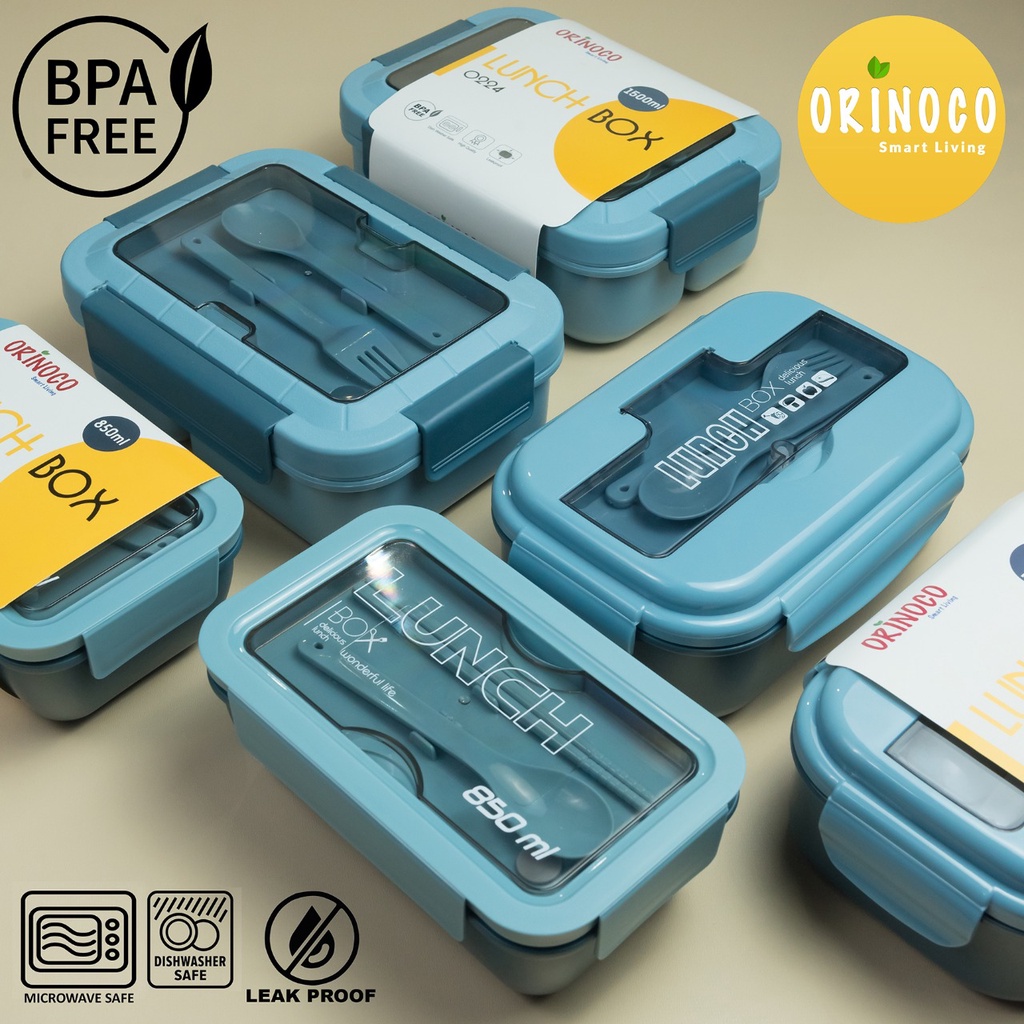 kotak makan Orinoco Kotak Makan Lunchbox Collection Blue Series 3 Varian Model(N2H8) Terlaris Bento 