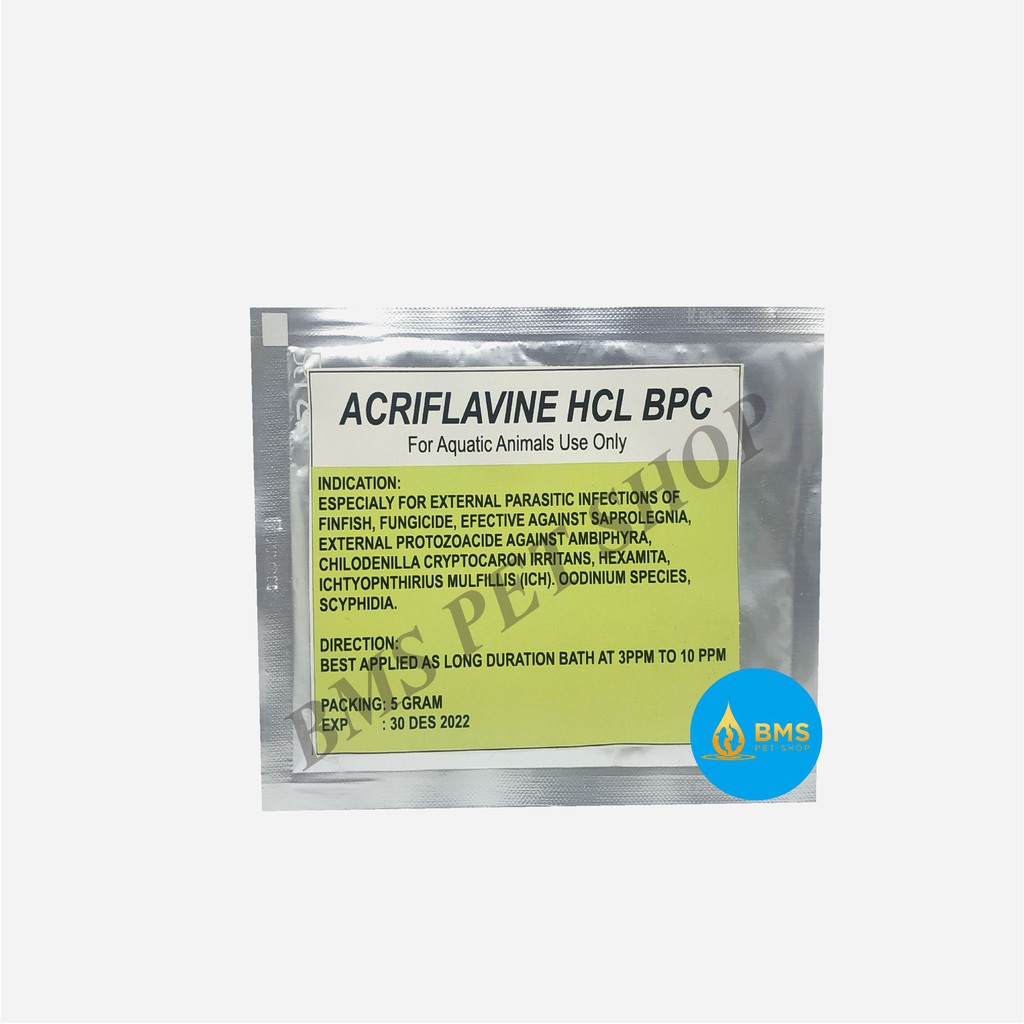 Acrivlafine Acriflavine HCL BPC 5gram Obat Bubuk Ikan Hias AD001002