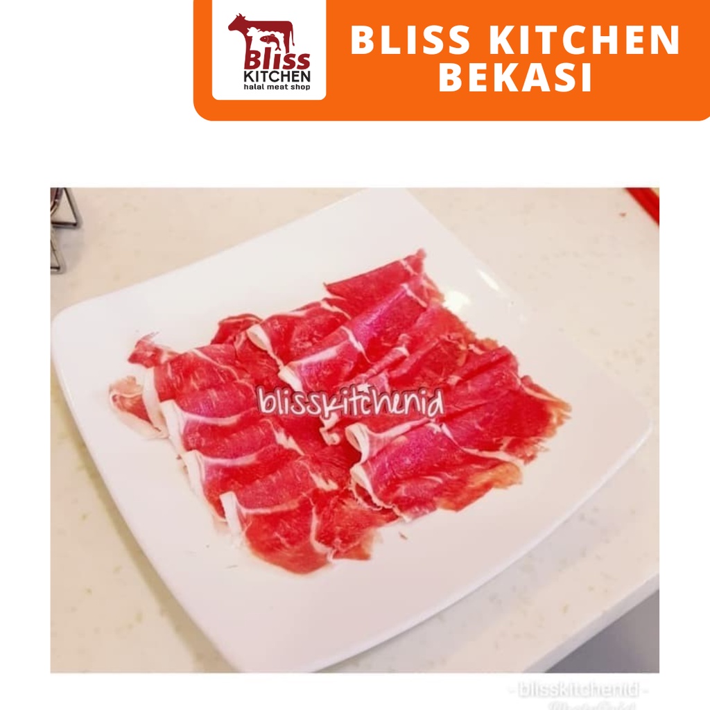 

Daging Paha Kambing /Domba Muda AUS Lamb Leg Boneless Slice 2mm 250gr