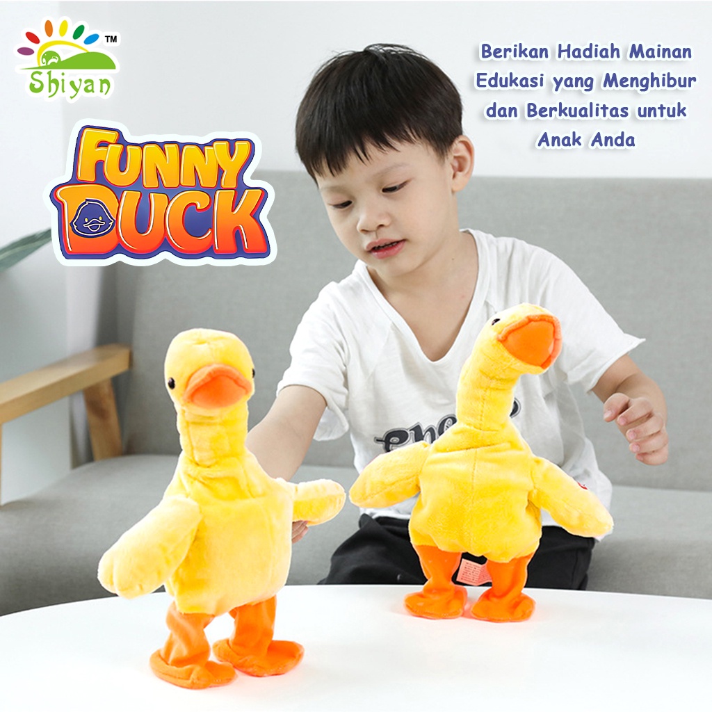 [Shiyan] mainan bebek meniru suara berbicara dengan musik talking duck musical toy