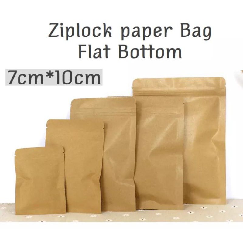 KEMASAN KRAFT PAPER BAG BUTTOM ZIPLOCK BAG FLAT