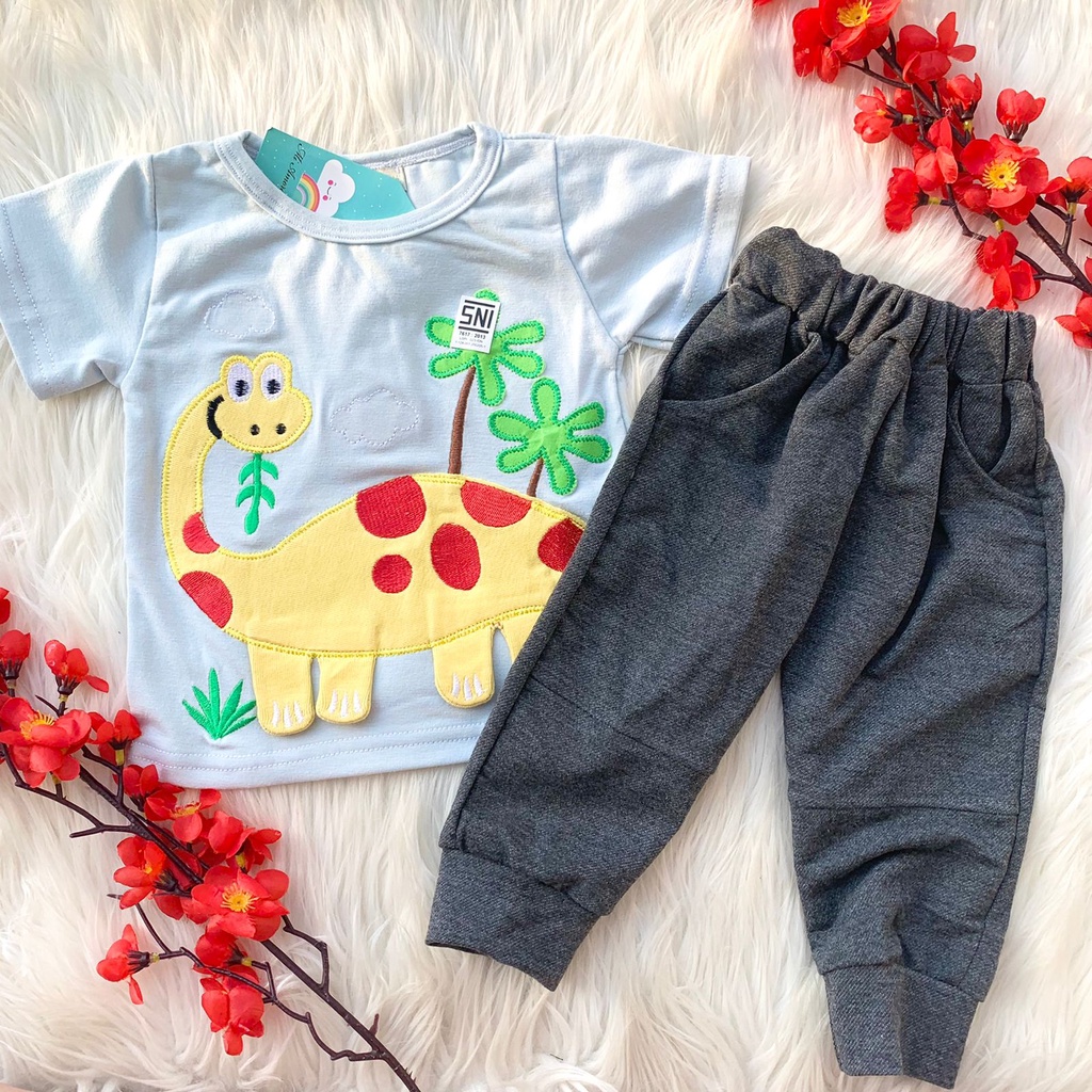 Baju setelan kaos celana lucu fashion anak cowok bayi laki-laki baby boy -bro