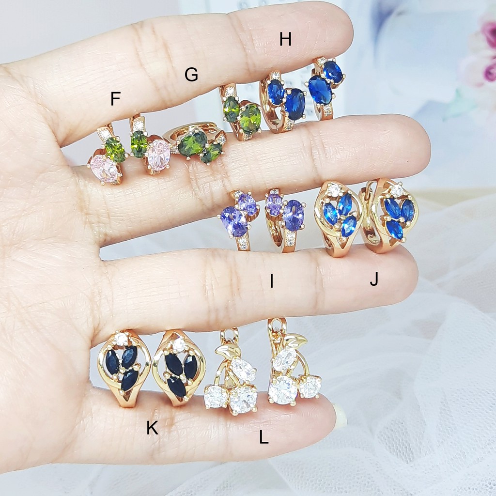 Anting Xuping Asli Model Hoop Batu Cubic Zirconia - BE200