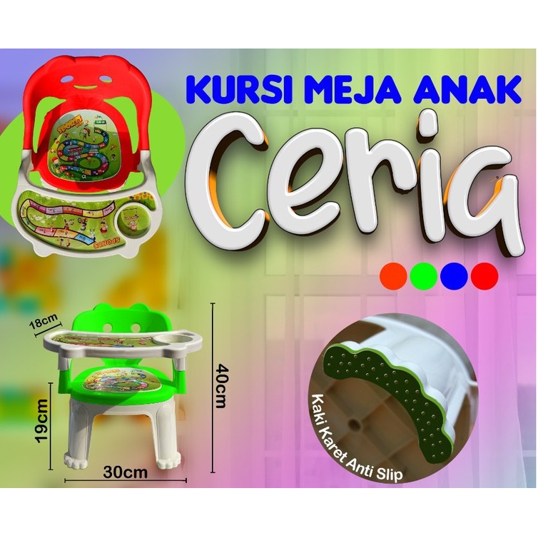 KURSI MAKAN BAYI/MEJA KURSI ANAK TABITHA CERIA/ KURS MEJA MAKAN BAYI/MEJA KURSI MAKAN TABITHA CERIA