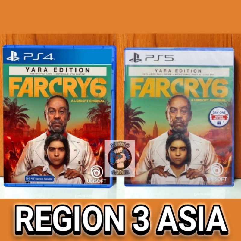 Far Cry 6 PS4 PS5 Region 3 Asia Kaset Farcry 6 Yara Edition Playstation PS 4 5 Reg 3 CD BD Game 4 5 VI V