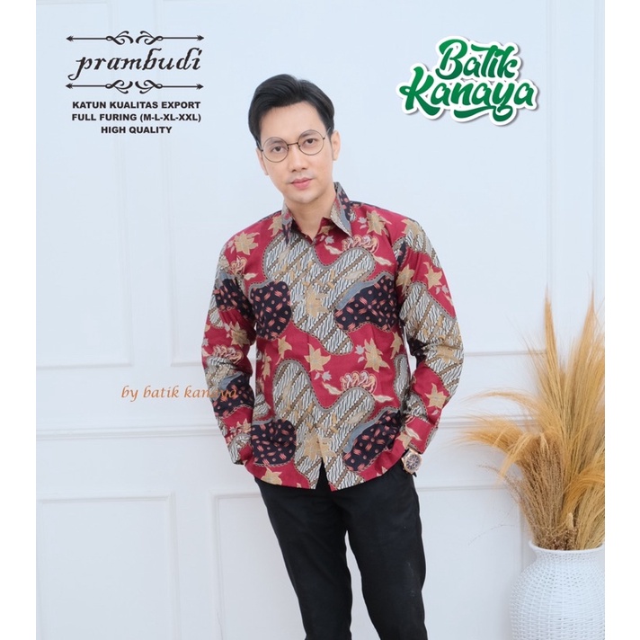 PRAMBUDI Baju Batik Pria Berlapis furing Bahan Katun Berkualitas Ekspor by KANAYA