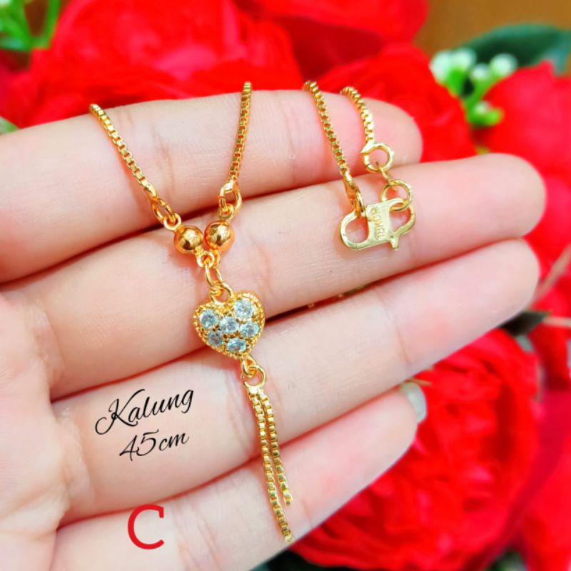 Kalung koye Jurai fashion unik lapis emas 18k anti karat