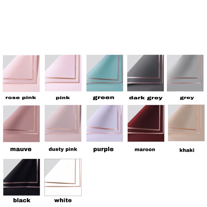 Flower Wrapping Gold Line Transparent Grosir 20 pcs / Kertas Bucket Bunga