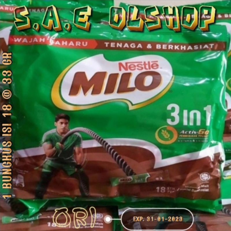 

MILO MALAYSIA 3in1 ISI 18 STICK ASLI