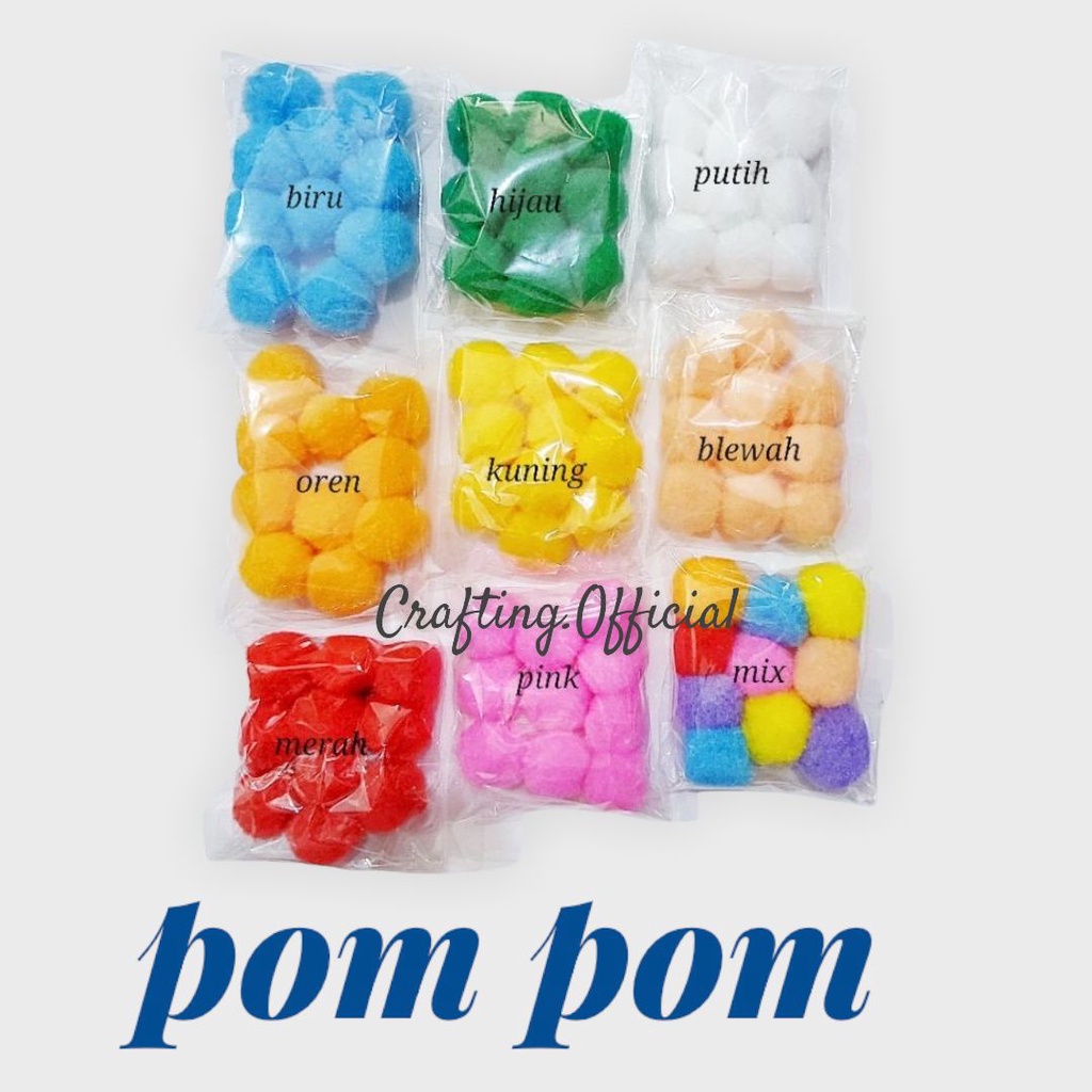 Pom Pom  Isi 10 1bks besar 2,5cm