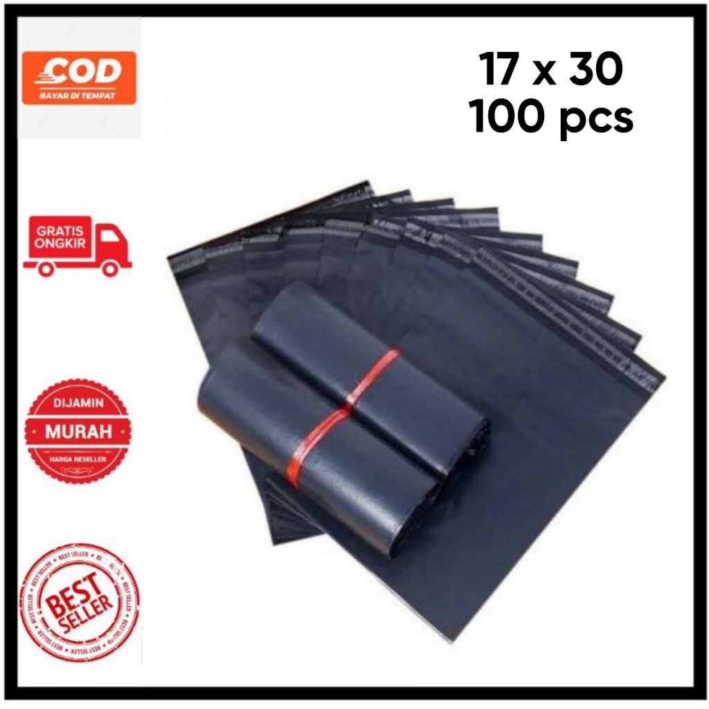 Trend-Plastik Polymailer Hitam [17x30] - Bungkus Plastik Packing Online