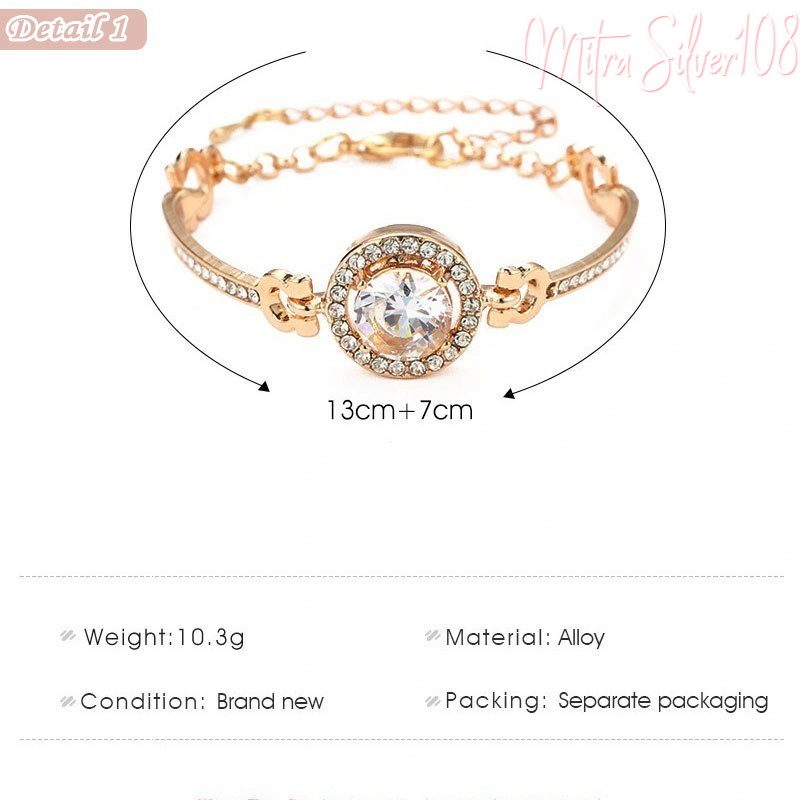 [MS108] GL 21 Gelang Wanita Gaya Korea Perhiasan Tangan Kristal Fashion Anti Karat-2