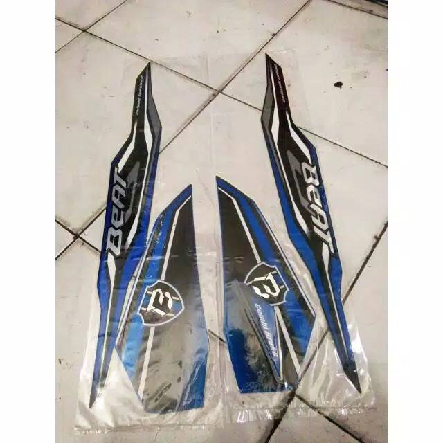 Striping sticker standar honda beat new fi esp 2019 hitam biru
